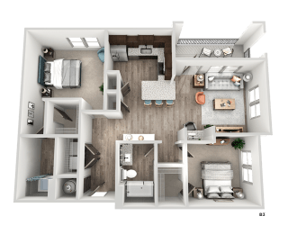 2 bed 2 bath B3 Floor Plan A at The Crest at South Point, McDonough, 30253