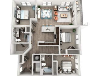 3 bed 2 bathroom C2 Floor Planat The Crest at South Point, McDonough, 30253