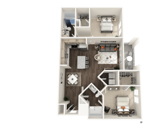 2 bedroom 2 bathroom B1 Floor Plan at The Crest at Acworth, Acworth, GA, 30102