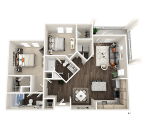 2 bedroom 2 bathroom B2 Floor Plan at The Crest at Acworth, Acworth, 30102