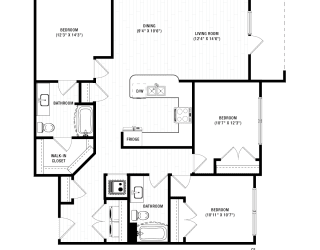 3 bed 2 bath C2 Floor Plan at The Crest at South Point, Georgia, 30253