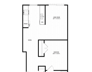 Studio 1 bath Floor Plan at The Crest at South Point, McDonough, 30253