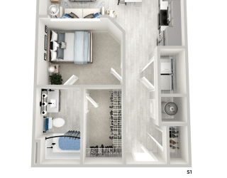 District At Riverside Apartment Community:  S1 Studio, 1 Bath Floorplan located in Chattanooga, TN
