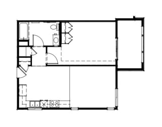 Willow View floorplan image of 1-bedroom B