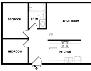 2600 Apts 2 Bed 1 Bath 800 SF