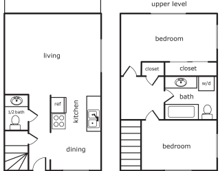 Floor Plan 2 Bed 1.5 Bath