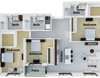 Floor Plan 3 Bed 3 Bath