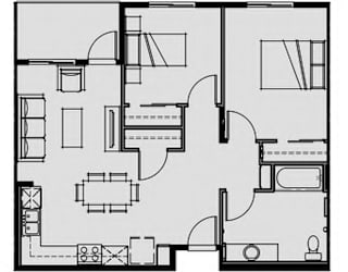 Unit 2.3 2 Bed 1 Bath 849 sq ft