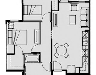 Unit 2.4 2 Bed 1 Bath 844 sq ft