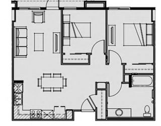 Unit 2.5 2 Bed 1 Bath 849 sq ft