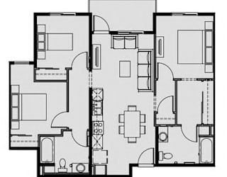 Unit 3.4 3 Bed 2 Bath 1071 sq ft