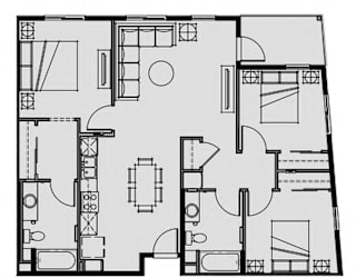 Unit 3.5 3 Bed 2 Bath 1147 sq ft