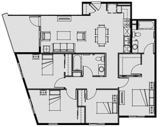 Unit 4.1 4 Bed 2 Bath 1333 sq ft