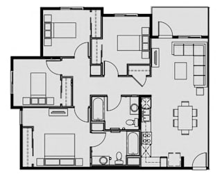 Unit 4.2 4 Bed 2 Bath 1245 sq ft