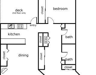 a floor plan of a green house with a kitchen and a living room