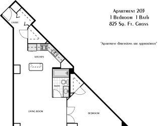 a floor plan of a 1 bedroom floor plan with a loft and a stairwell