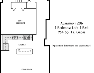 a floor plan of a house with a bedroom and a living room