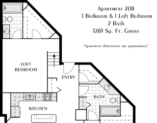 a floor plan of a two story house with a kitchen and a living room
