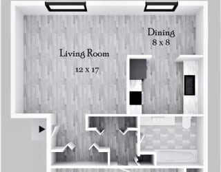 Floor Plan One Bedroom One Bath