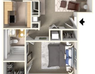 Floor Plan One Bedroom One Bath