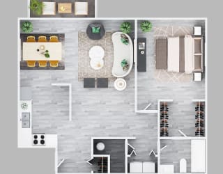 Floor Plan One Bedroom One Bath