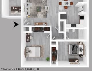 2-bedroom floor plan.