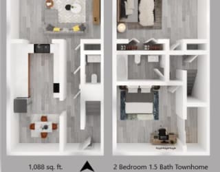 2-bedroom floor plan.
