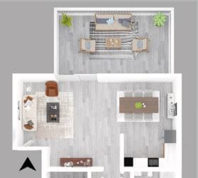 2-bedroom floor plan.