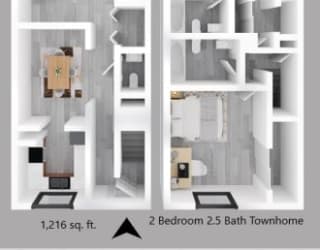 2-bedroom floor plan.