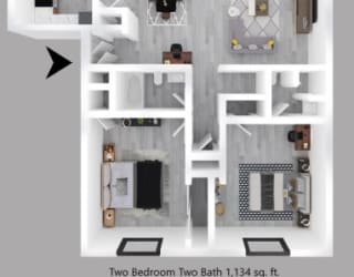 2-bedroom floor plan.