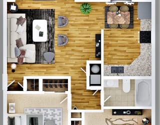 Floor Plan Two Bedroom One Bath