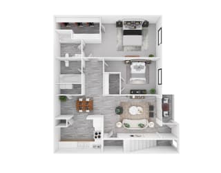 2-bedroom floor plan.