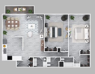 Floor Plan Two Bedroom Two Bath