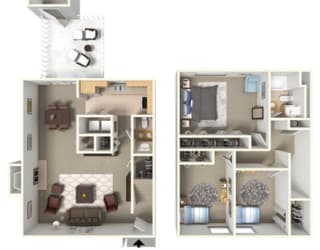 Floor Plan Three Bedroom 1.5 Bath TH