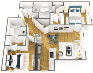 A Day Floor Plan at Wesmont, Indianapolis, Indiana