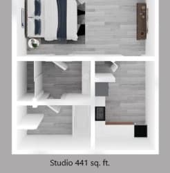 Studio floor plan.