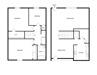 two diagrams of a floor plan of a house with different floors