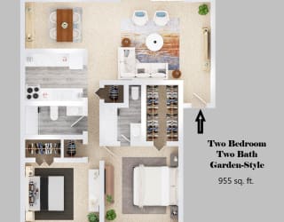 2-bedroom floor plan.