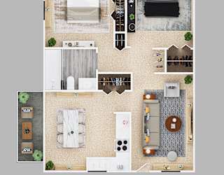 2-bedroom floor plan.