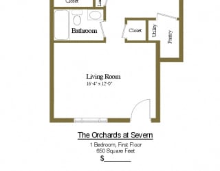 1 bedroom 1 bathroom first floor townhome at The Orchards at Severn Townhomes*, Severn, 21144
