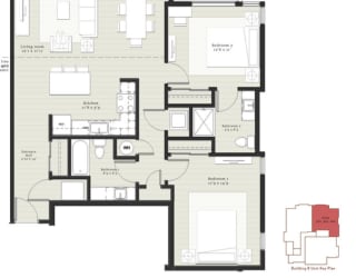 a floor plan of a house with a mix of different floors