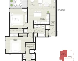 the floor plan of the apartments