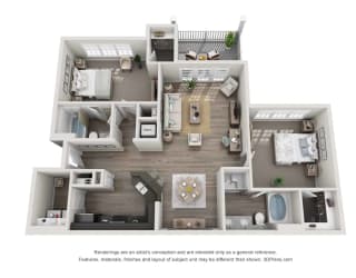 greystone falls two bedroom with detached garage and deck floor plan