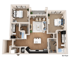 a floor plan of a house with a bedroom and a living room
