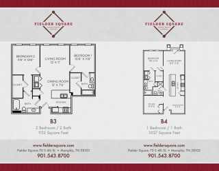 Floor Plan B4 One Bedroom w/ Study