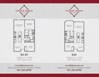 Floor Plan B4 One Bedroom w/ Study