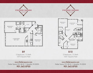 Floor Plan B10 Two Bedroom Two Bath