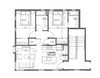 Floor Plan Two Bedroom Two Bath