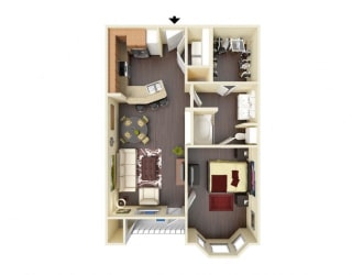 713 Square-Foot Esperanza Floor Plan at Residence at Midland, Midland, TX