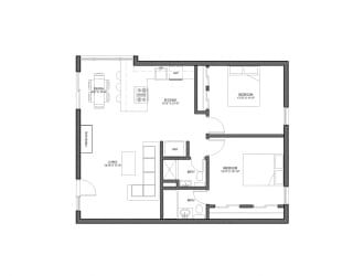 Floor Plan 2 Bed 2 Bath